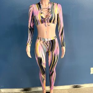 Multi colored 2 piece